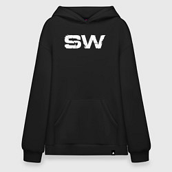 Толстовка-худи оверсайз Street Workout OldSchool White Hoodie, цвет: черный