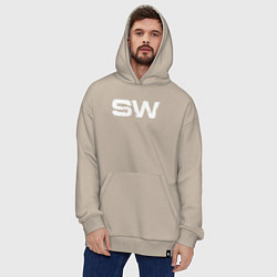 Толстовка-худи оверсайз Street Workout OldSchool White Hoodie, цвет: миндальный — фото 2