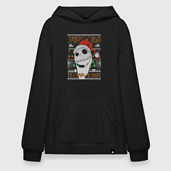 Толстовка-худи оверсайз Sandy claws is coming to town, цвет: черный
