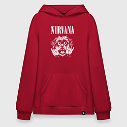 Толстовка-худи оверсайз Nirvana rock dog, цвет: красный