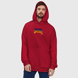 Толстовка-худи оверсайз Doom logotype, цвет: красный — фото 2