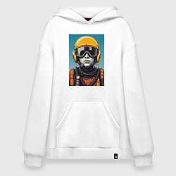 Толстовка-худи оверсайз Кибер пилот, цвет: белый