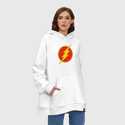 Толстовка-худи оверсайз Flash logo, цвет: белый — фото 2