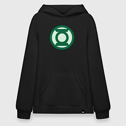 Толстовка-худи оверсайз Green lantern logo, цвет: черный