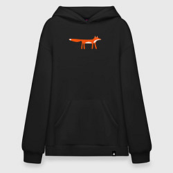 Толстовка-худи оверсайз Funny fox, цвет: черный
