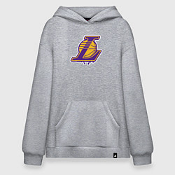 Толстовка-худи оверсайз Lakers team, цвет: меланж