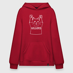 Толстовка-худи оверсайз The Killers - cat rock, цвет: красный