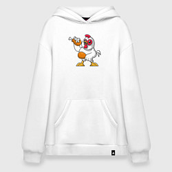 Толстовка-худи оверсайз Куриные ножки, цвет: белый
