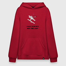 Толстовка-худи оверсайз Орбитальная станция мир, цвет: красный