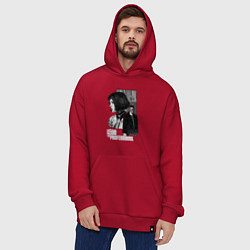 Толстовка-худи оверсайз Леон, цвет: красный — фото 2