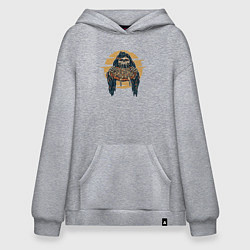 Толстовка-худи оверсайз Пицца смерти, цвет: меланж