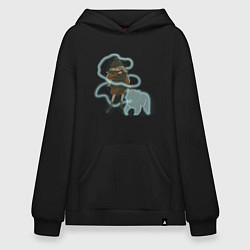 Толстовка-худи оверсайз Экспекто патронум, цвет: черный