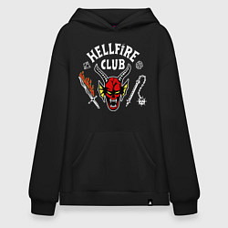 Толстовка-худи оверсайз Клуб адского пламени, цвет: черный