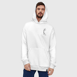 Толстовка-худи оверсайз Черная рыба - половинка пары, цвет: белый — фото 2
