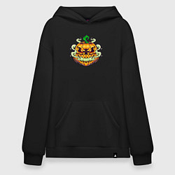 Толстовка-худи оверсайз Evil pumpkin, цвет: черный