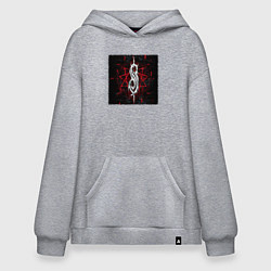 Толстовка-худи оверсайз Слипкнот пентаграмма, цвет: меланж