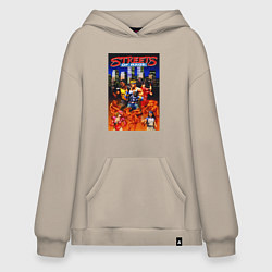 Толстовка-худи оверсайз Streets of rage - bare knuckle, цвет: миндальный