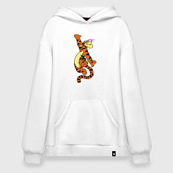 Толстовка-худи оверсайз Винни пух - тигра, цвет: белый