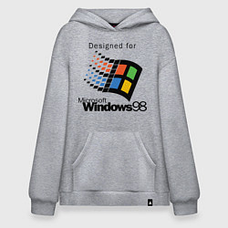Толстовка-худи оверсайз Предназначен для windows 98, цвет: меланж