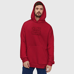 Толстовка-худи оверсайз Ракета в космосе, цвет: красный — фото 2