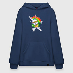 Толстовка-худи оверсайз Rainbow rabbit, цвет: тёмно-синий