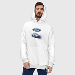 Толстовка-худи оверсайз Ford motorsport - sketch, цвет: белый — фото 2
