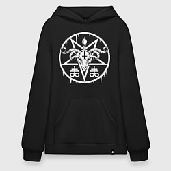 Толстовка-худи оверсайз Satan hail, цвет: черный