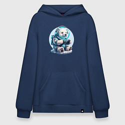 Худи оверсайз Белый медвежонок - киберспорт