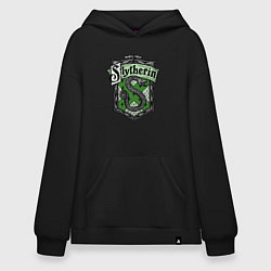 Толстовка-худи оверсайз Slytherin emblem, цвет: черный