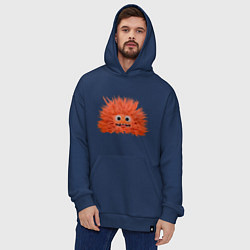 Толстовка-худи оверсайз Fluffy monster orange, цвет: тёмно-синий — фото 2