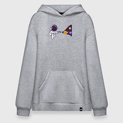 Толстовка-худи оверсайз Космический свет фонарика, цвет: меланж