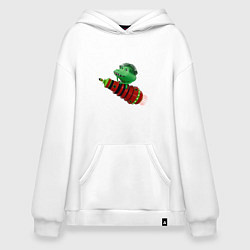 Худи оверсайз Зеленый монстр на красной ракете