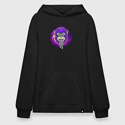 Толстовка-худи оверсайз Purple monkey, цвет: черный
