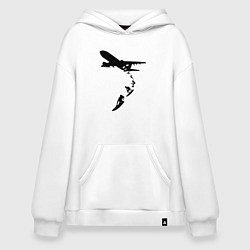 Толстовка-худи оверсайз Surfer plane, цвет: белый