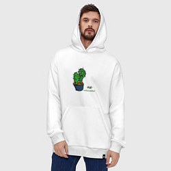 Толстовка-худи оверсайз Говорящие кактусы, цвет: белый — фото 2