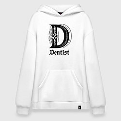Толстовка-худи оверсайз D - dentist, цвет: белый