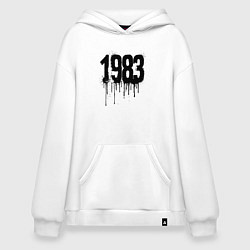 Толстовка-худи оверсайз 1983 год в стиле граффити, цвет: белый