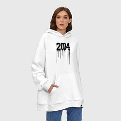 Толстовка-худи оверсайз Капающий 2004, цвет: белый — фото 2