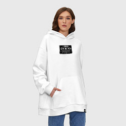 Толстовка-худи оверсайз Нирвана аудиокассета, цвет: белый — фото 2