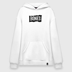 Толстовка-худи оверсайз Bones лого, цвет: белый
