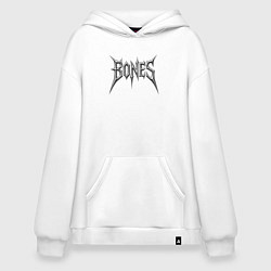 Толстовка-худи оверсайз Bones металлическое лого, цвет: белый