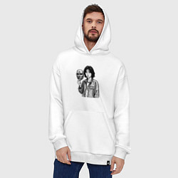 Толстовка-худи оверсайз Игра в кальмара 067 с маской, цвет: белый — фото 2