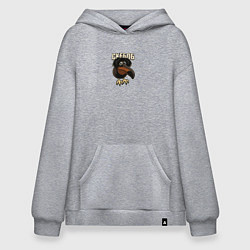 Толстовка-худи оверсайз Скебоб птица мем, цвет: меланж