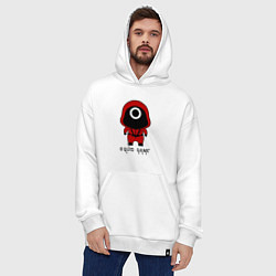 Толстовка-худи оверсайз Boy squid game, цвет: белый — фото 2
