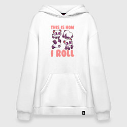 Толстовка-худи оверсайз Как я катаюсь, цвет: белый