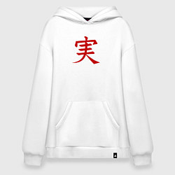 Худи оверсайз Красный японский иероглиф правды