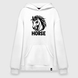 Худи оверсайз Динамичный черный конь