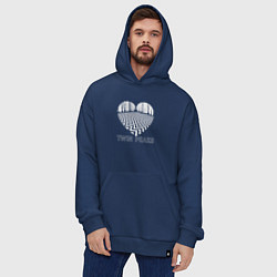 Толстовка-худи оверсайз Twin Peaks heart, цвет: тёмно-синий — фото 2