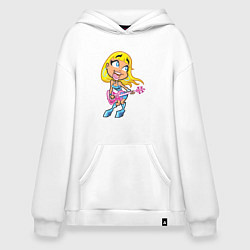Толстовка-худи оверсайз Роковая блондинка, цвет: белый