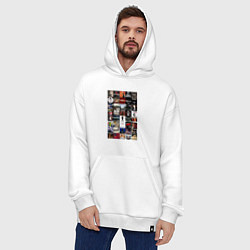Толстовка-худи оверсайз Eminem - обложки, цвет: белый — фото 2